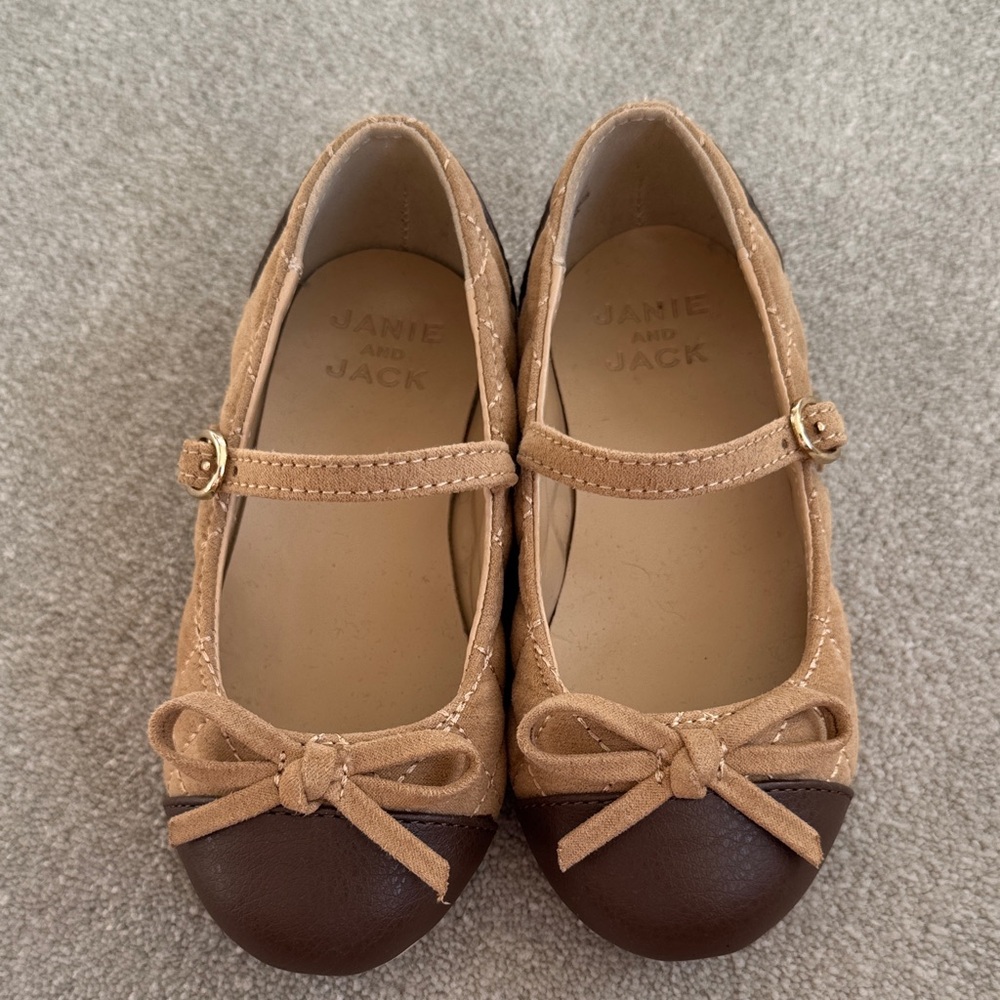 Janie and Jack Brown and Tan Dress Shoes, size 8
